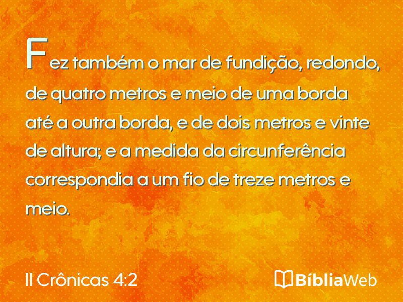 II Crônicas 4:2 em imagem para compartilhar
