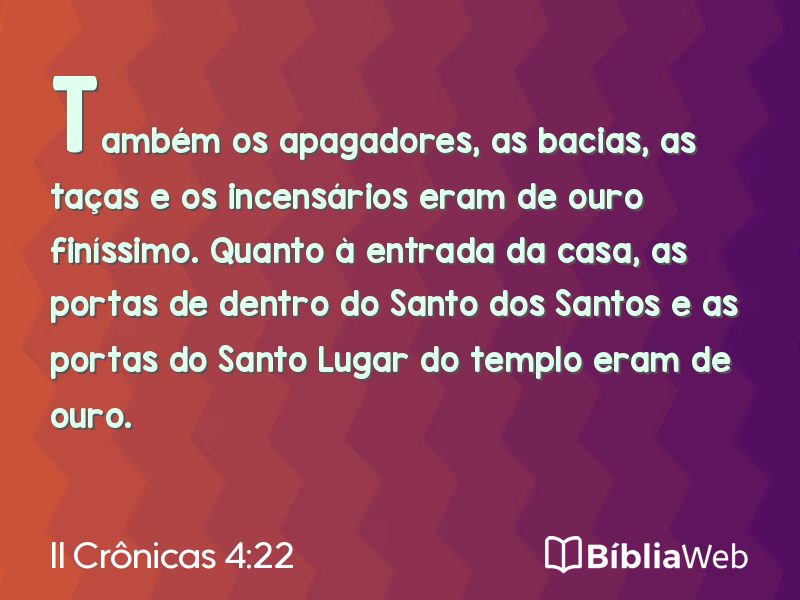 II Crônicas 4:22 em imagem para compartilhar