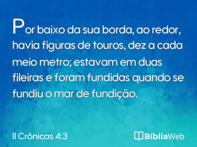II Crônicas 4:3 em imagem para compartilhar