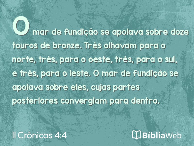 II Crônicas 4:4 em imagem para compartilhar