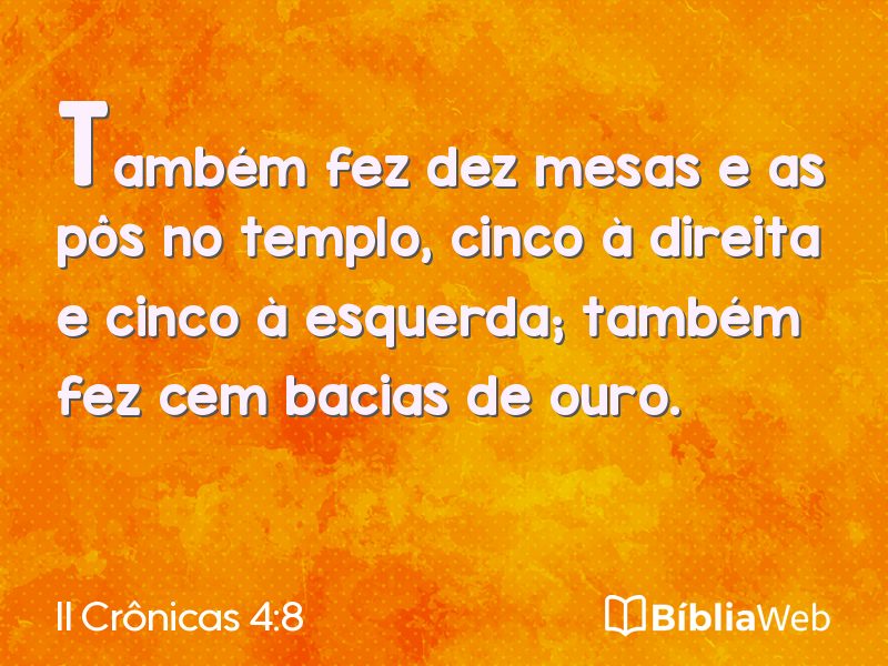II Crônicas 4:8 em imagem para compartilhar