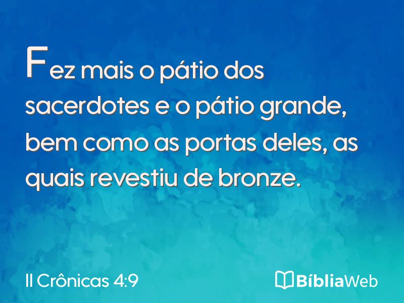 II Crônicas 4:9 em imagem para compartilhar