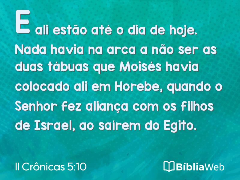 II Crônicas 5:10 em imagem para compartilhar