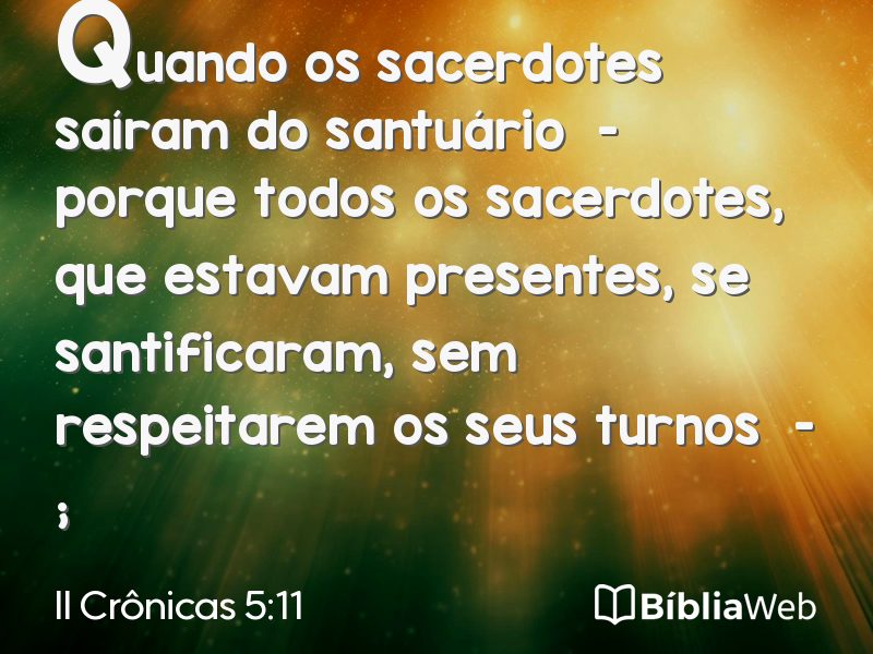 II Crônicas 5:11 em imagem para compartilhar
