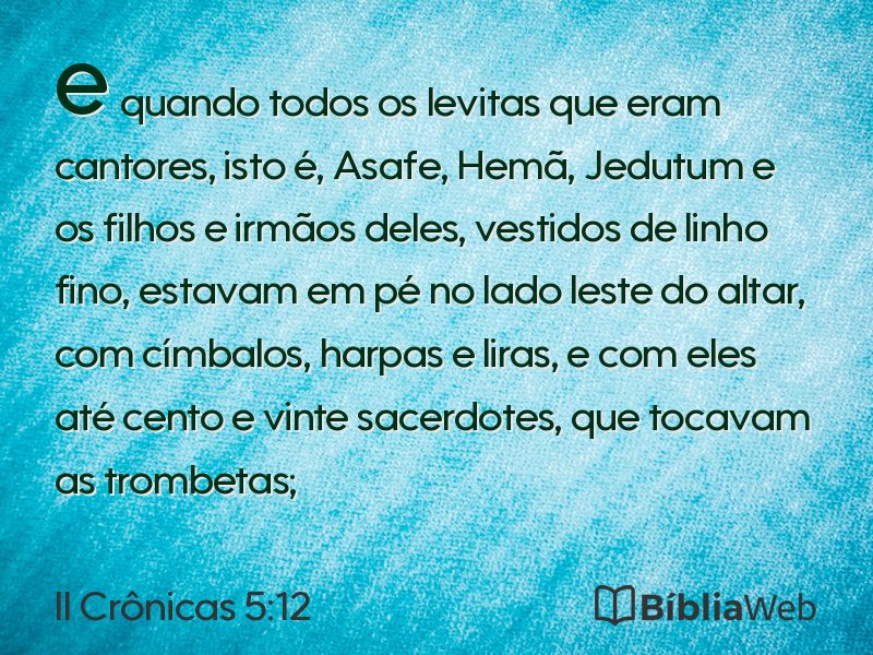 II Crônicas 5:12 em imagem para compartilhar
