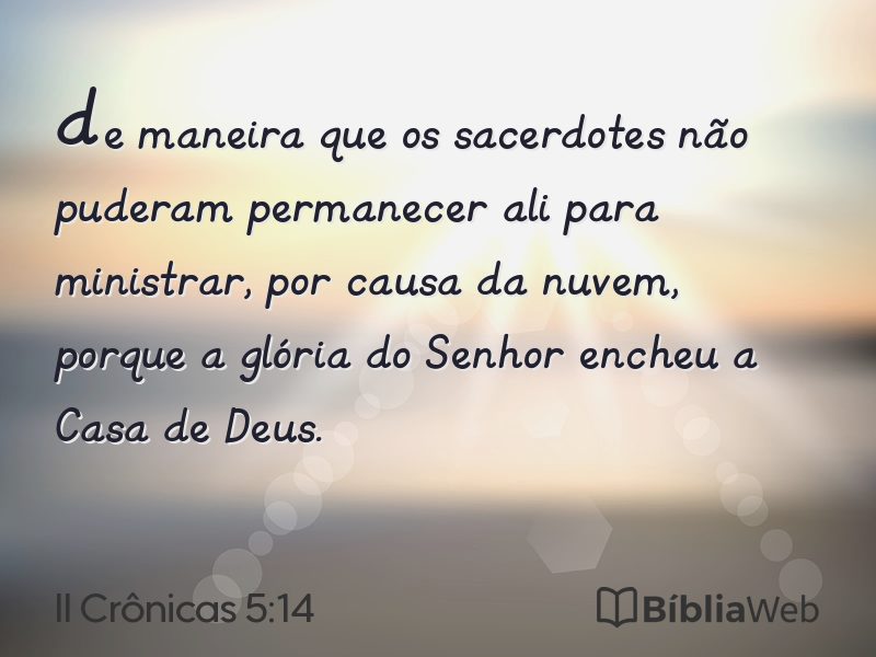 II Crônicas 5:14 em imagem para compartilhar