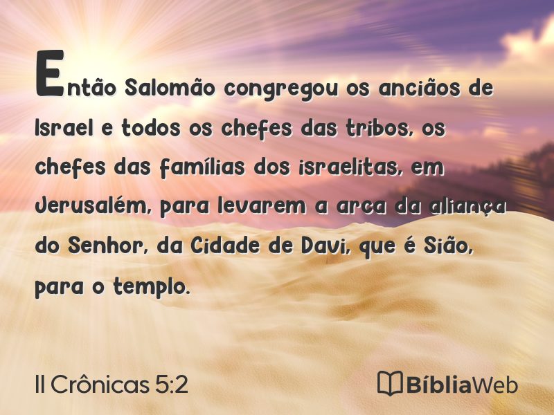 II Crônicas 5:2 em imagem para compartilhar