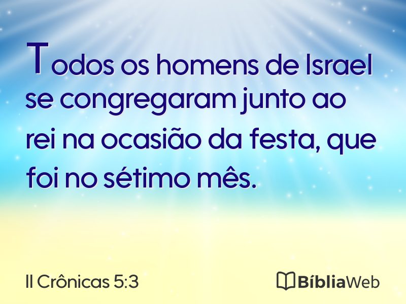 II Crônicas 5:3 em imagem para compartilhar