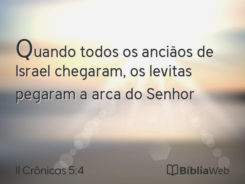 II Crônicas 5:4 em imagem para compartilhar