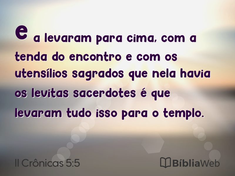 II Crônicas 5:5 em imagem para compartilhar