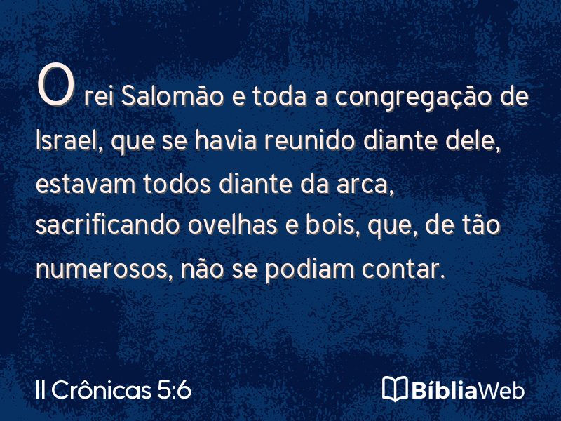 II Crônicas 5:6 em imagem para compartilhar