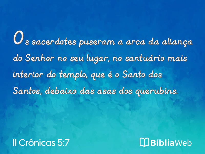 II Crônicas 5:7 em imagem para compartilhar