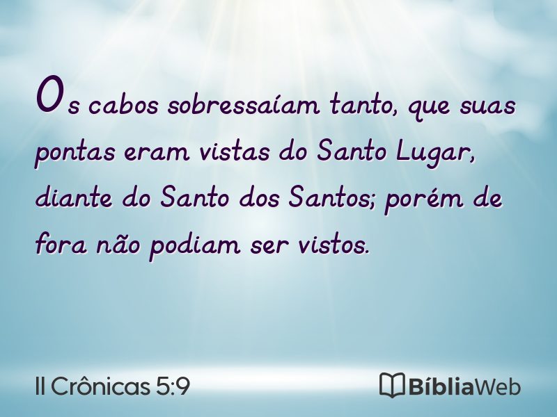 II Crônicas 5:9 em imagem para compartilhar