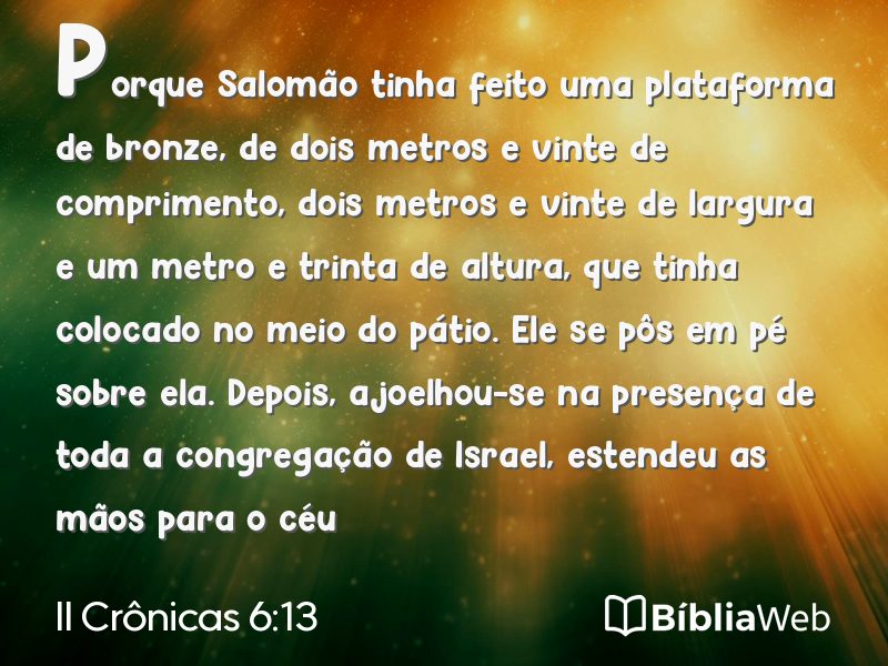 II Crônicas 6:13 em imagem para compartilhar
