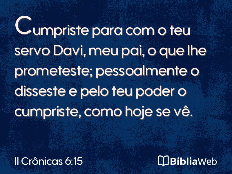 II Crônicas 6:15 em imagem para compartilhar