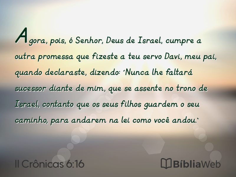 II Crônicas 6:16 em imagem para compartilhar