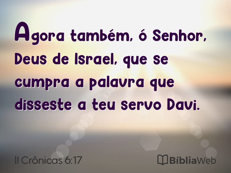 II Crônicas 6:17 em imagem para compartilhar