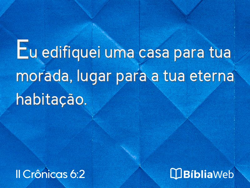 II Crônicas 6:2 em imagem para compartilhar