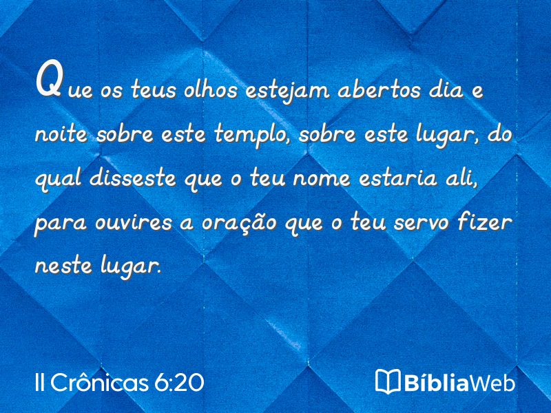 II Crônicas 6:20 em imagem para compartilhar