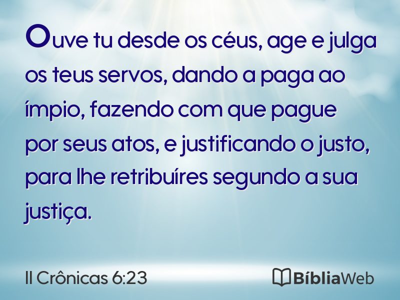 II Crônicas 6:23 em imagem para compartilhar
