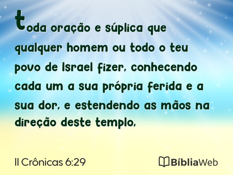 II Crônicas 6:29 em imagem para compartilhar