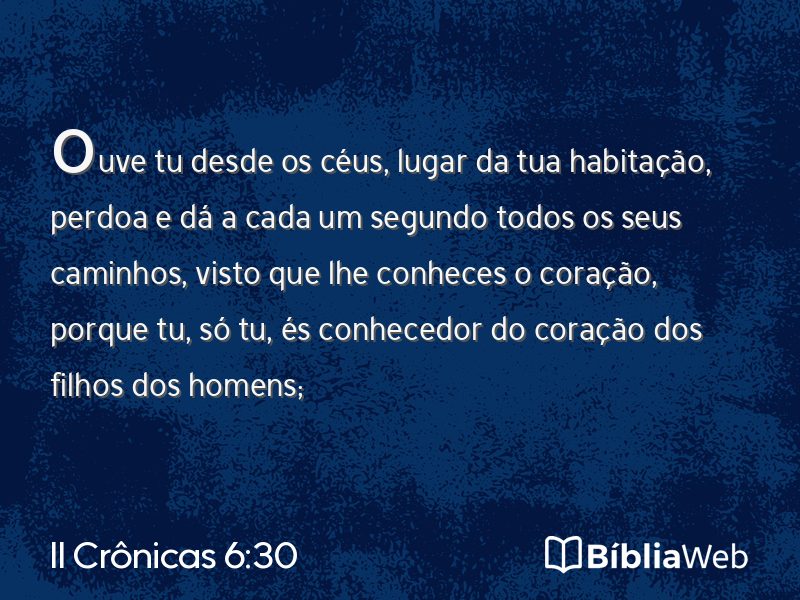 II Crônicas 6:30 em imagem para compartilhar