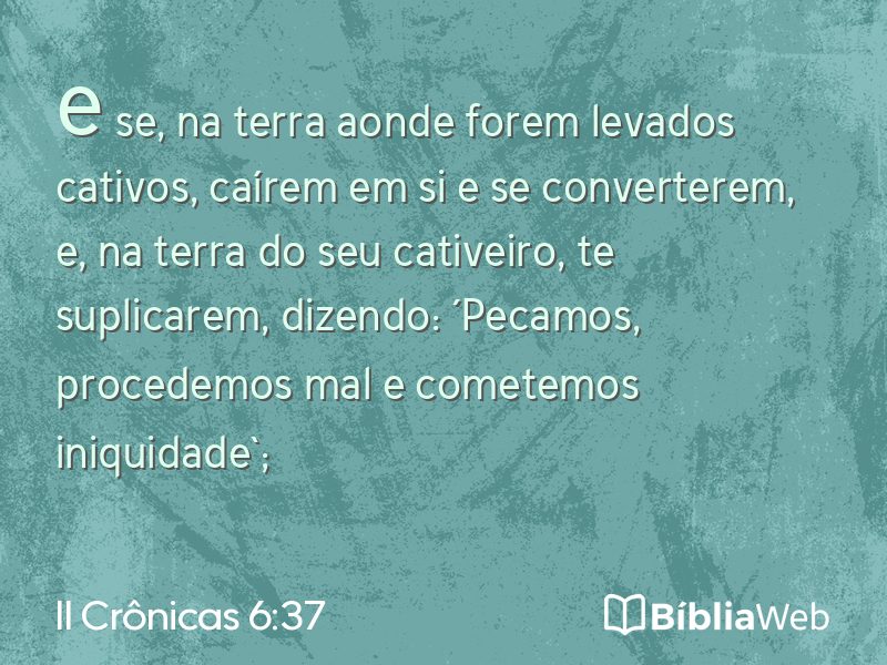 II Crônicas 6:37 em imagem para compartilhar