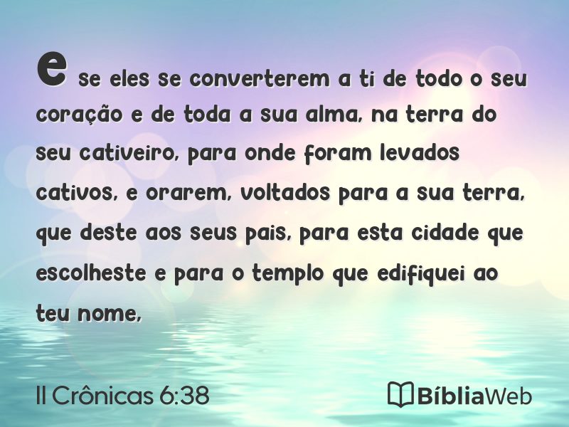 II Crônicas 6:38 em imagem para compartilhar