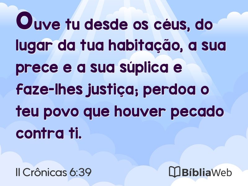 II Crônicas 6:39 em imagem para compartilhar