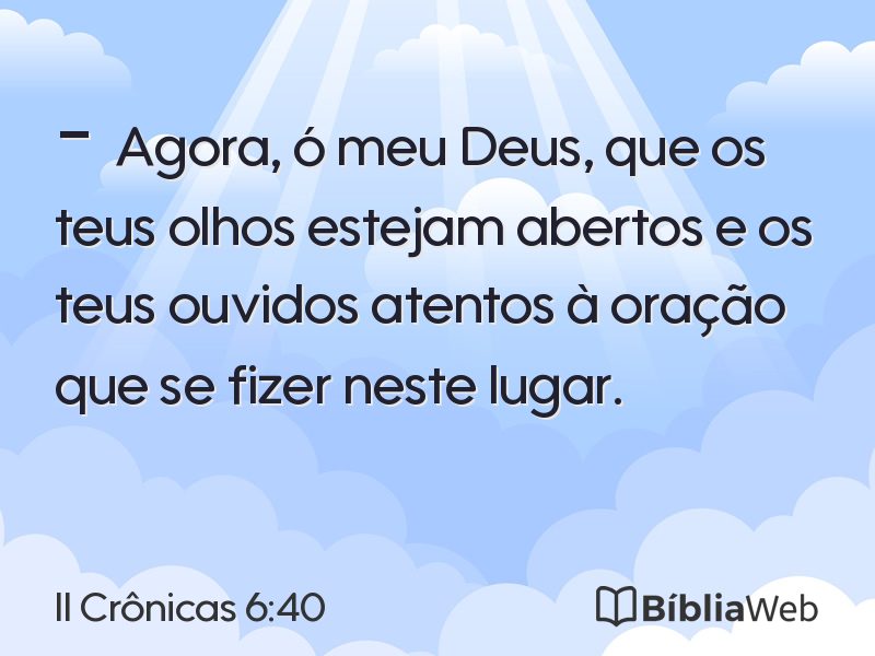 II Crônicas 6:40 em imagem para compartilhar