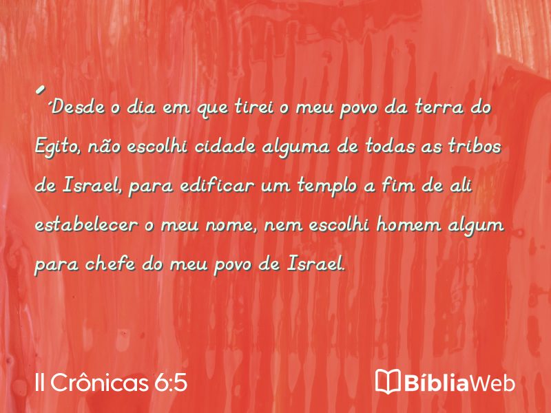 II Crônicas 6:5 em imagem para compartilhar