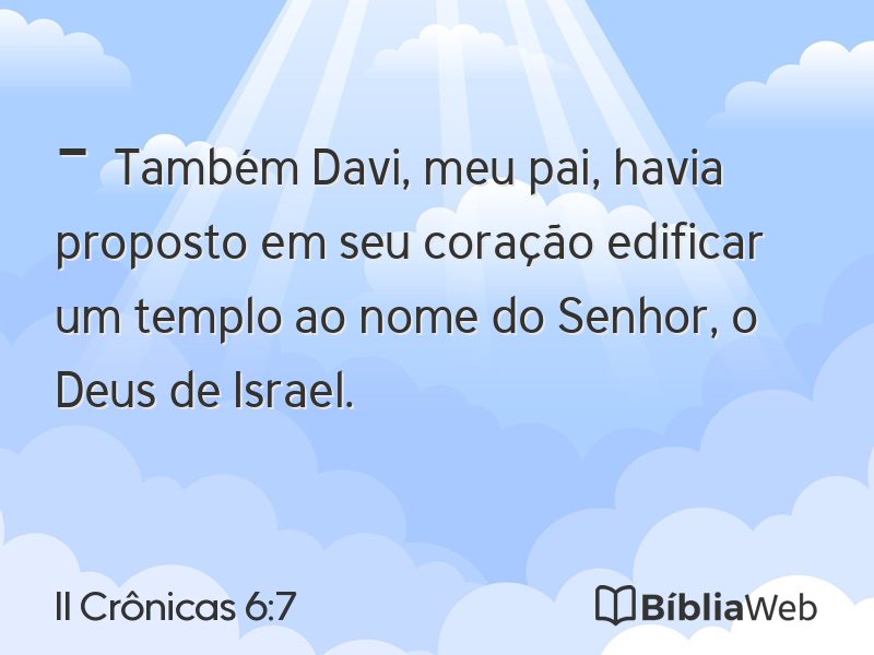 II Crônicas 6:7 em imagem para compartilhar