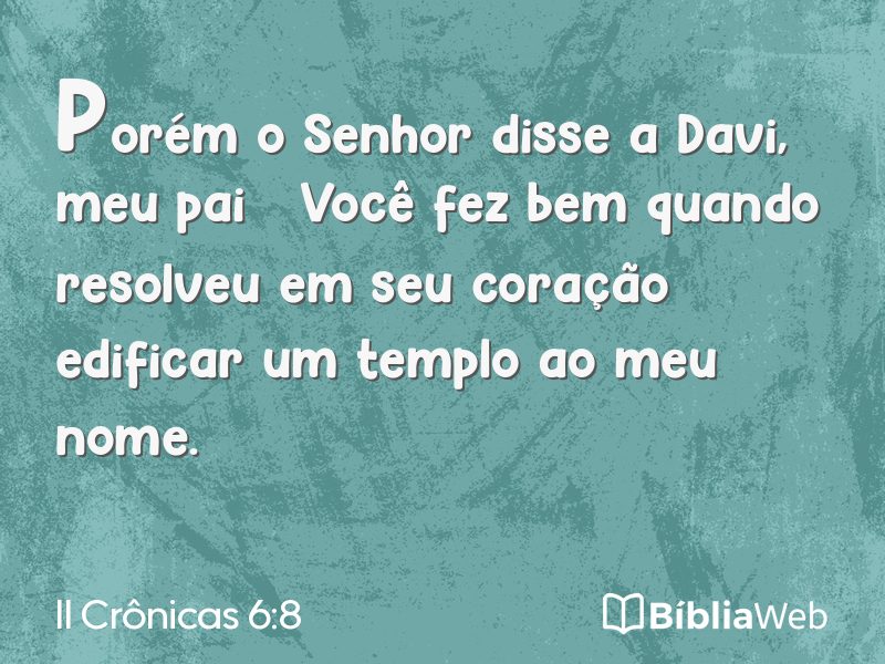 II Crônicas 6:8 em imagem para compartilhar
