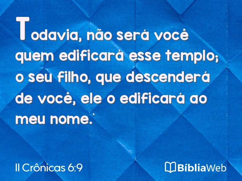 II Crônicas 6:9 em imagem para compartilhar