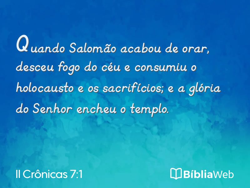 II Crônicas 7:1 em imagem para compartilhar