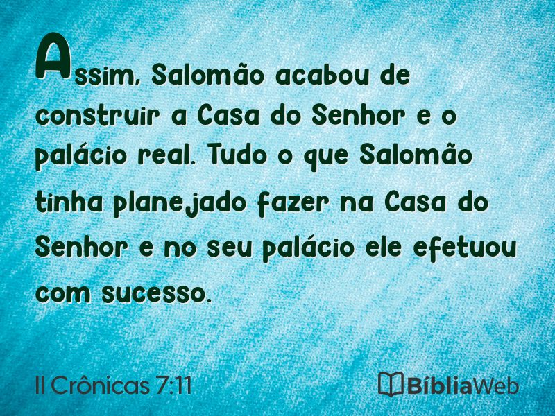 II Crônicas 7:11 em imagem para compartilhar