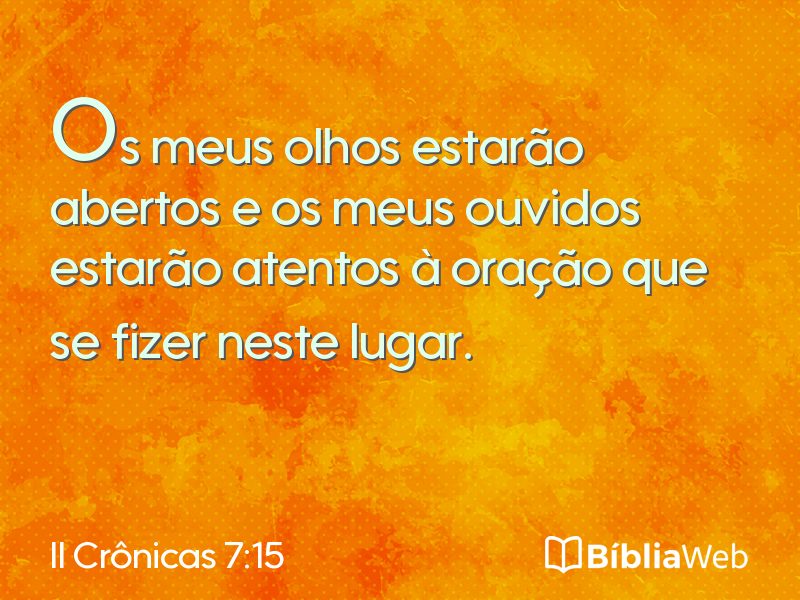II Crônicas 7:15 em imagem para compartilhar