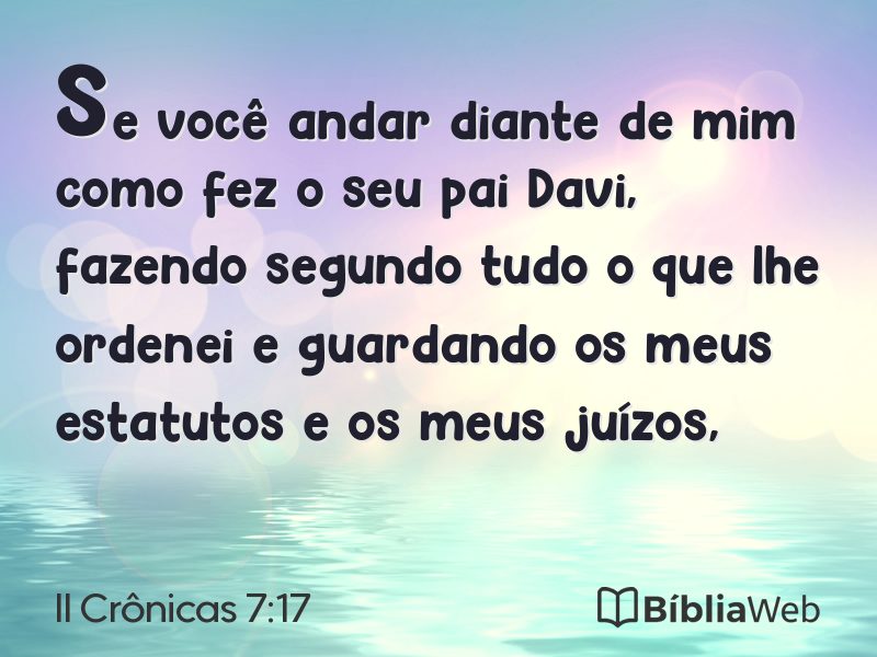 II Crônicas 7:17 em imagem para compartilhar