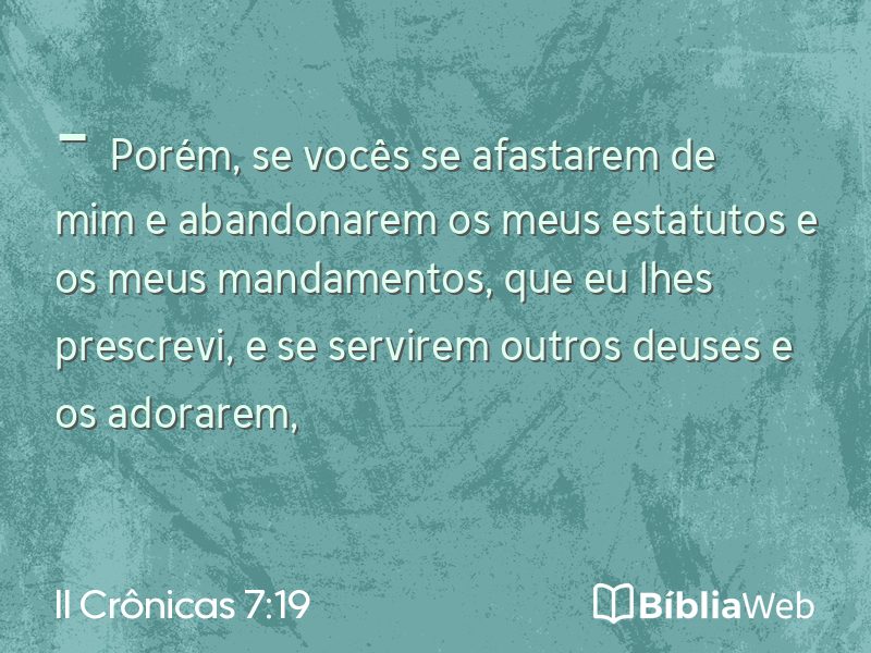 II Crônicas 7:19 em imagem para compartilhar