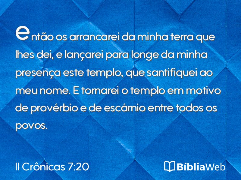 II Crônicas 7:20 em imagem para compartilhar
