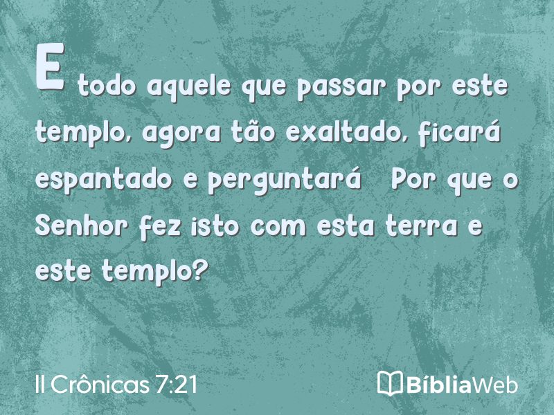 II Crônicas 7:21 em imagem para compartilhar