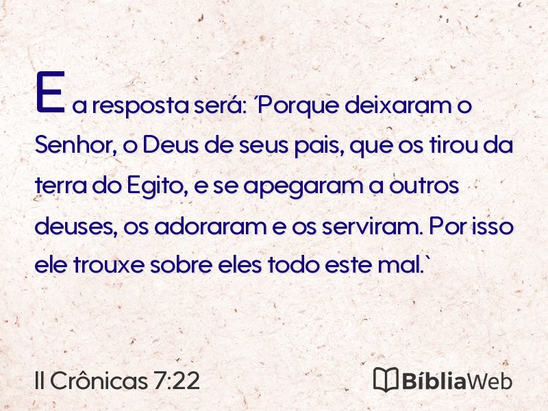 II Crônicas 7:22 em imagem para compartilhar