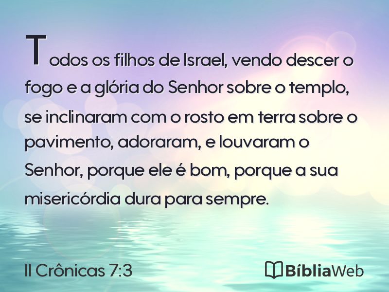II Crônicas 7:3 em imagem para compartilhar