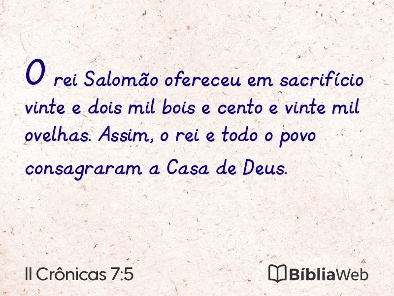 II Crônicas 7:5 em imagem para compartilhar