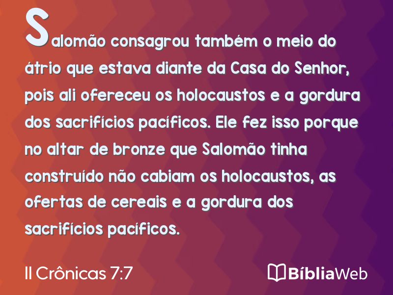 II Crônicas 7:7 em imagem para compartilhar