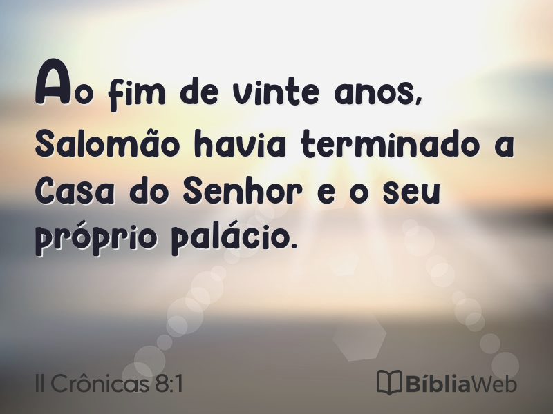 II Crônicas 8:1 em imagem para compartilhar