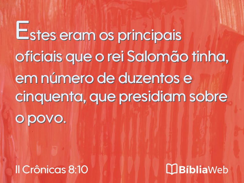 II Crônicas 8:10 em imagem para compartilhar
