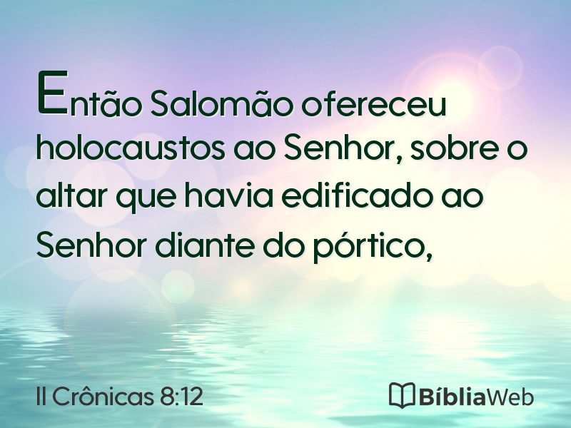 II Crônicas 8:12 em imagem para compartilhar