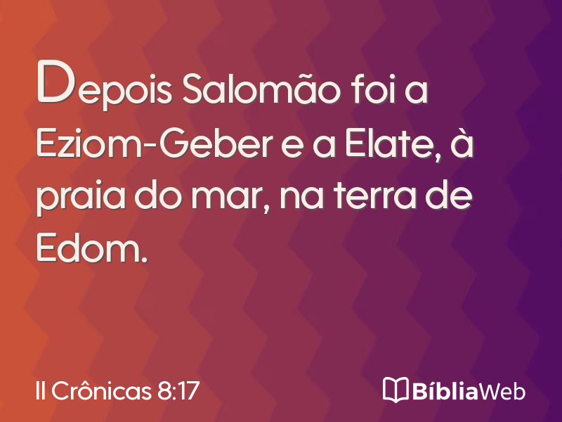 II Crônicas 8:17 em imagem para compartilhar