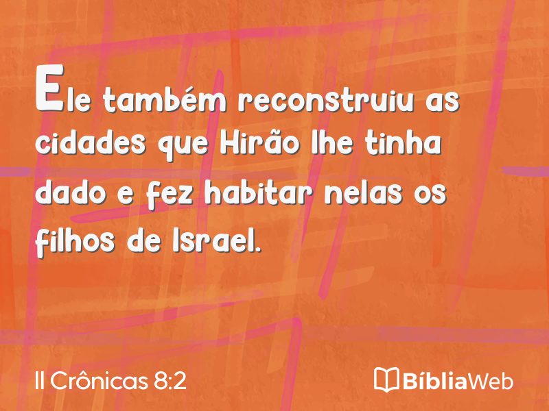 II Crônicas 8:2 em imagem para compartilhar